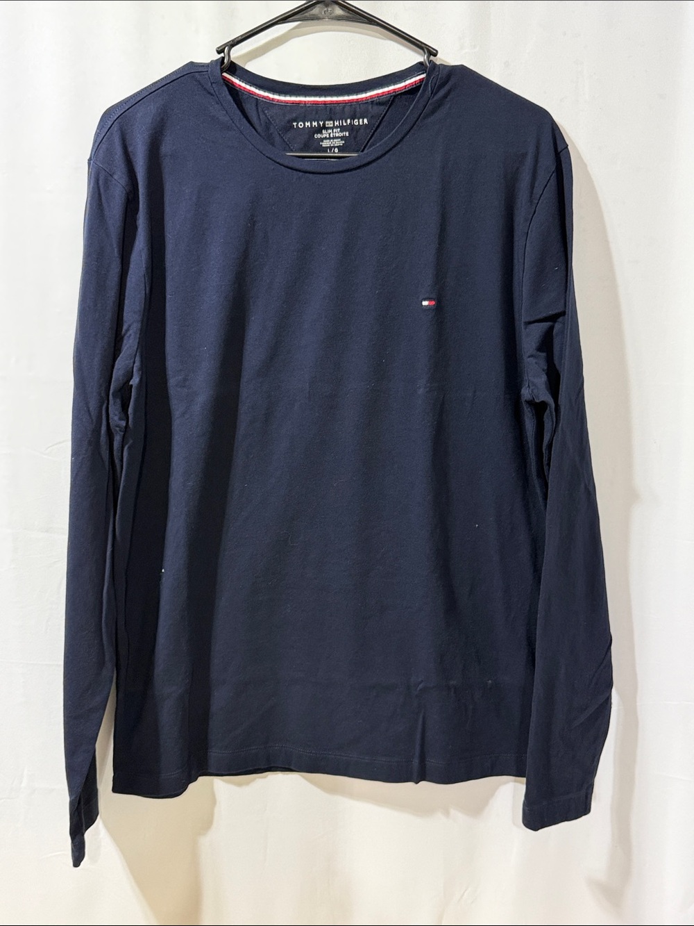 Tommy Hilfiger Men's Long-Sleeve Crew Neck Shirt - Dark Navy